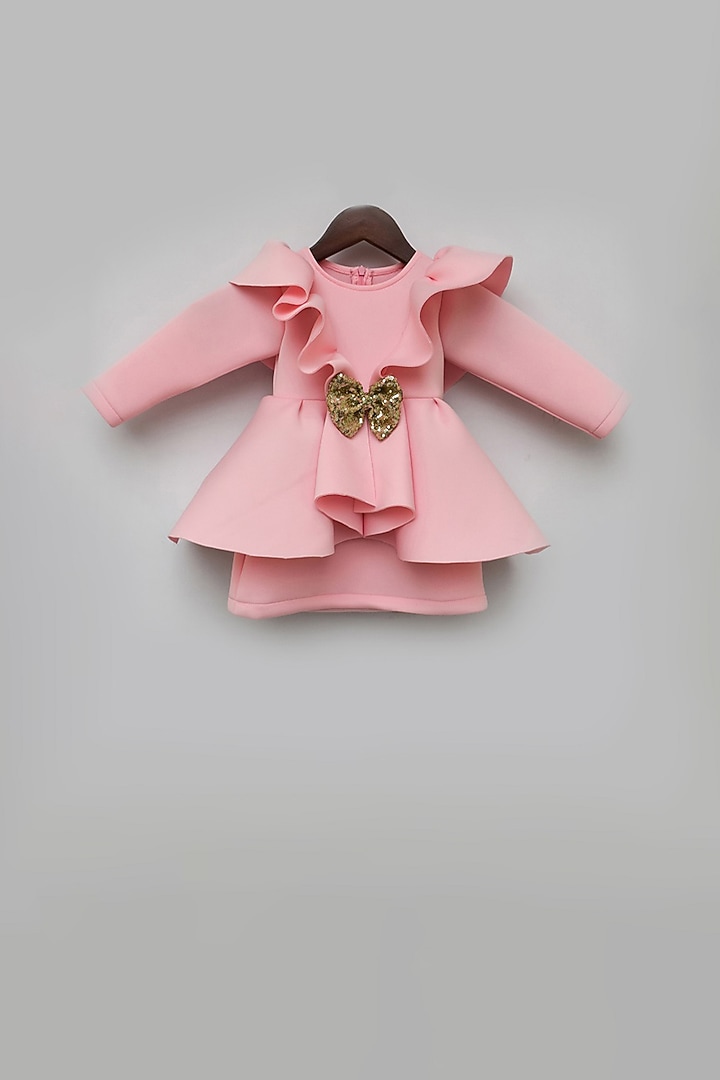 Baby Pink Lycra Dress For Girls by Fayon Kids at Pernia's Pop Up Shop