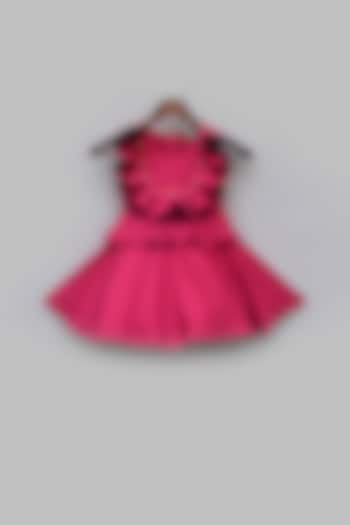 Pink Lycra Dress For Girls by Fayon Kids