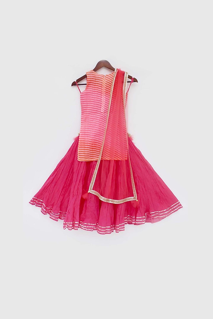 Fuchsia Cotton Skirt Set For Girls by Fayon Kids at Pernia's Pop Up Shop