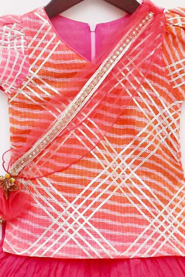 Fuchsia Skirt Set In Cotton For Girls by Fayon Kids at Pernia's Pop Up Shop