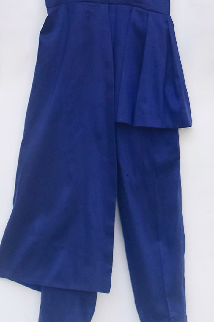 Cobalt Blue Cotton Silk Co-Ord Set For Boys by Fayon Kids at Pernia's Pop Up Shop