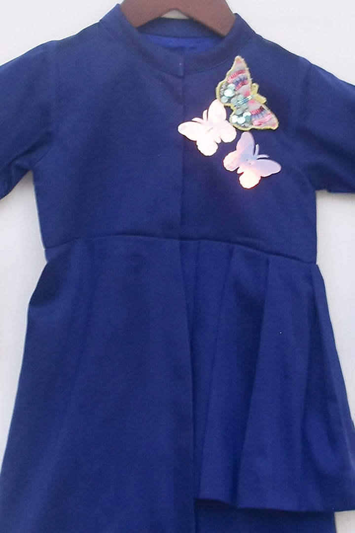 Cobalt Blue Cotton Silk Co-Ord Set For Boys by Fayon Kids at Pernia's Pop Up Shop