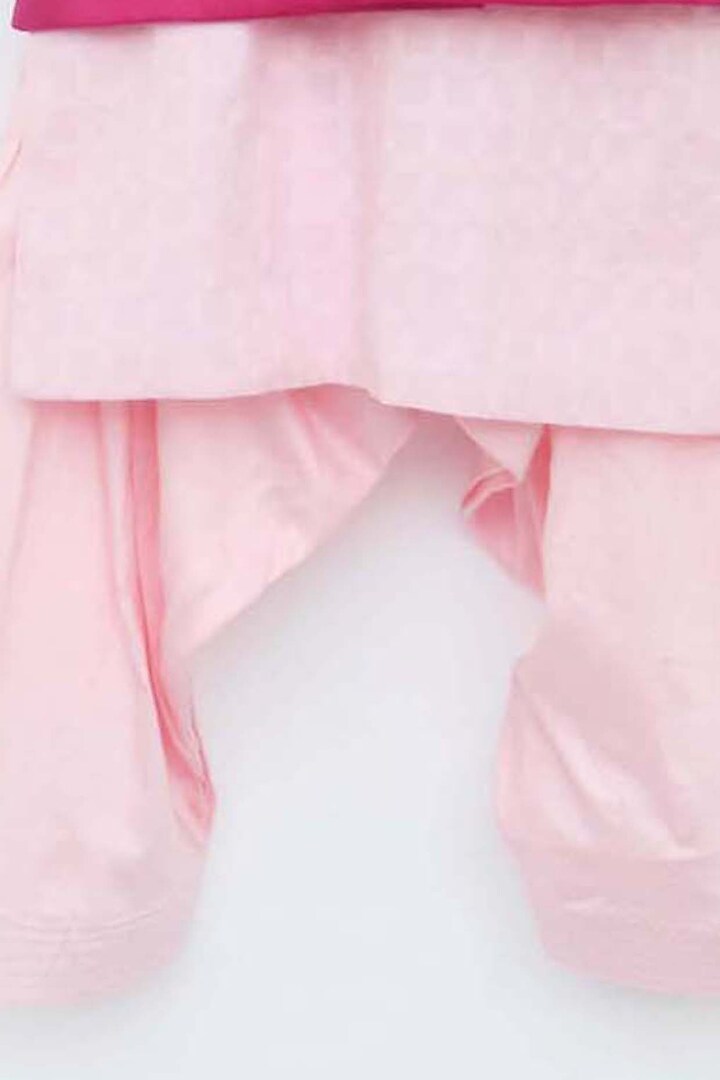 Hot Pink Cotton Silk Bandhgala Jacket Set For Boys by Fayon Kids at Pernia's Pop Up Shop