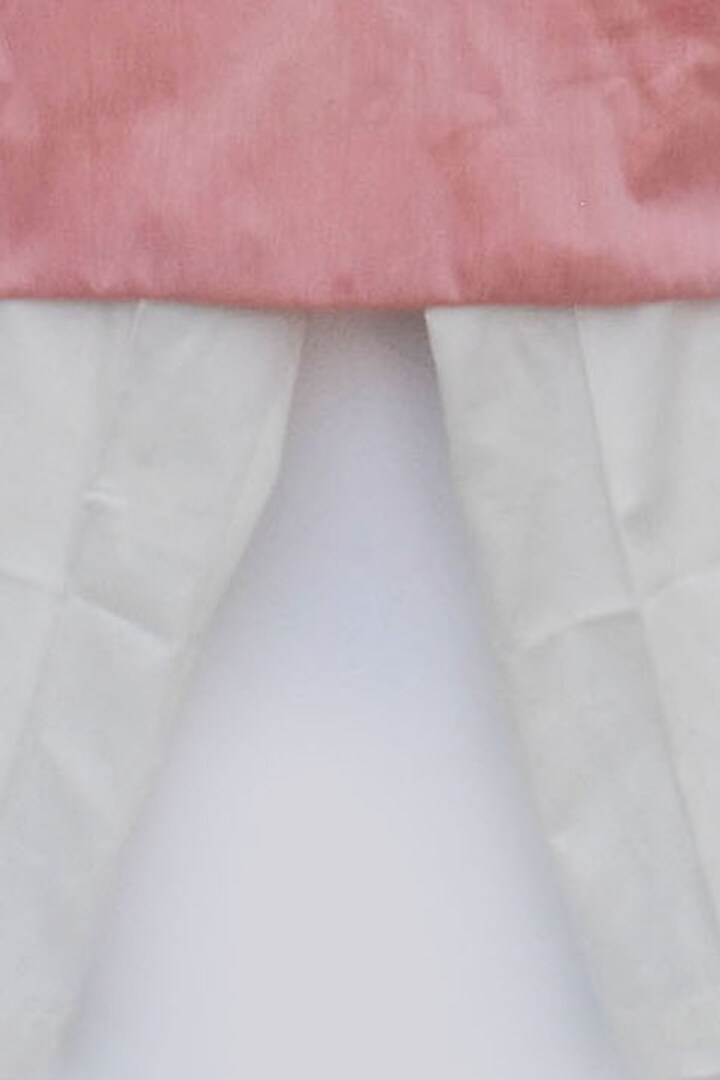 Dark Peach Cotton Silk Nehru Jacket Set For Boys by Fayon Kids at Pernia's Pop Up Shop