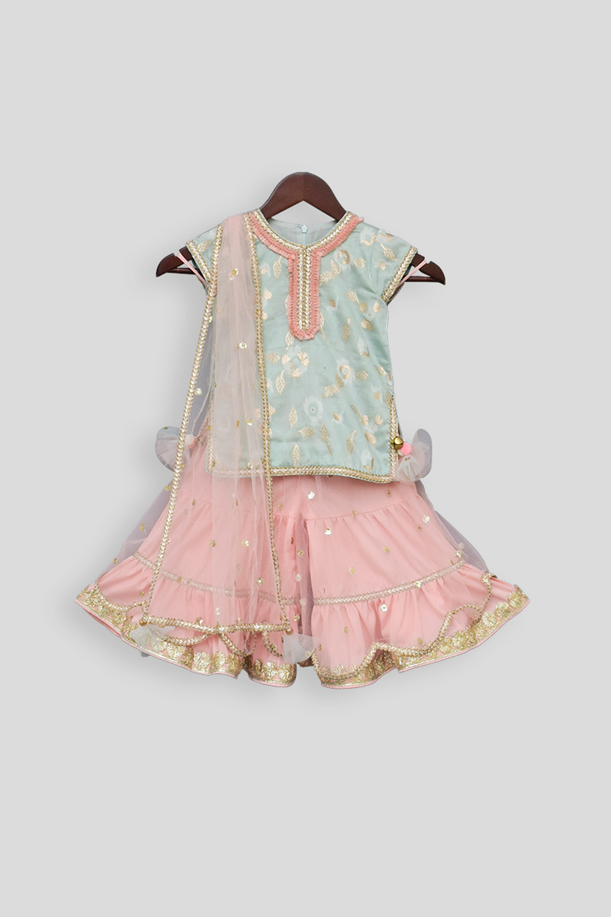 Powder Blue & Pink Sharara Set