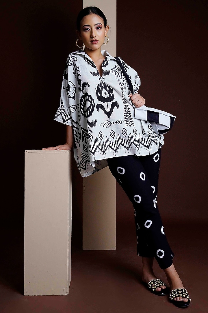 Black Khadi Cotton Tie-Dye Co-Ord Set by GAACH at Pernia's Pop Up Shop