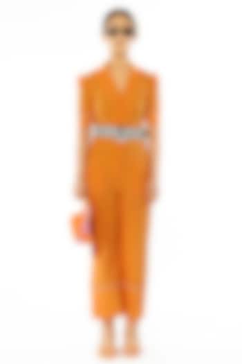 Orange Khadi Cotton Jumpsuit by GAACH