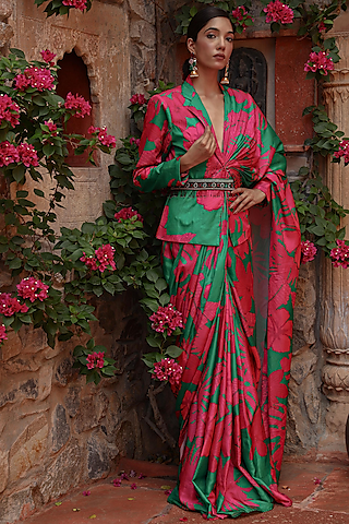 Jacket Style Blouse With Silk Saree Saree Jackets: Shop Stylish