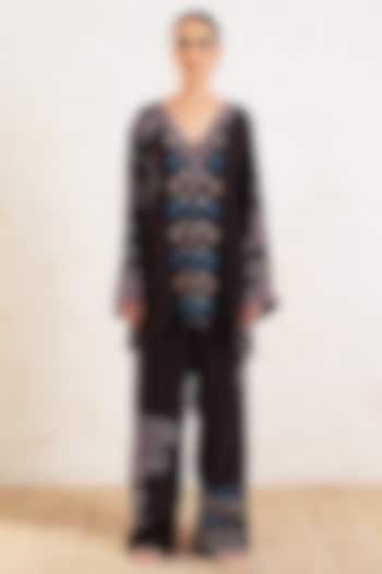 Brown Crepe Printed Co-Ord Set by Gazab By Miku Kumar at Pernia's Pop Up Shop