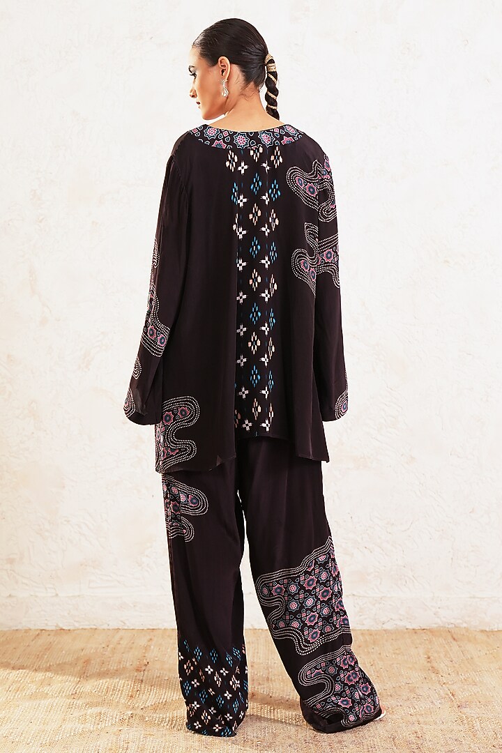 Brown Crepe Printed Co-Ord Set by Gazab By Miku Kumar at Pernia's Pop Up Shop