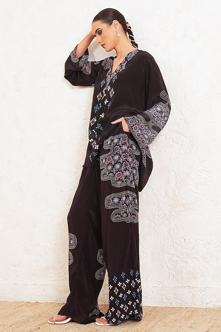 Brown Crepe Printed Co-Ord Set by Gazab By Miku Kumar at Pernia's Pop Up Shop
