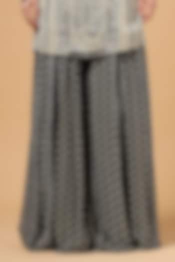 Black & White Georgette Party Wear Sharara Set by Gazab By Miku Kumar at Pernia's Pop Up Shop