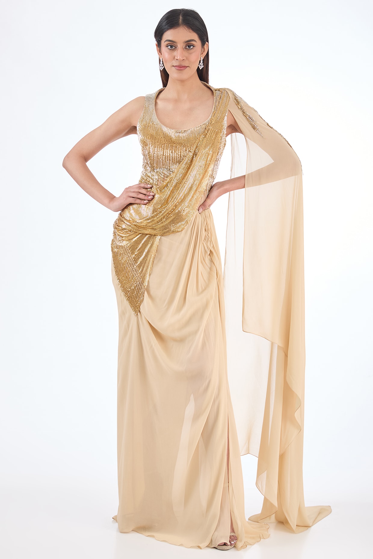 Drape Saree Like A Dress With This Easy Tutorial | Saree wearing styles,  Saree draping styles, Dress