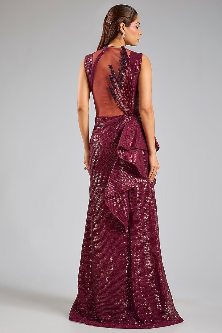 Red Scale Sequins Bridal Gown by Gaurav Gupta at Pernia's Pop Up Shop