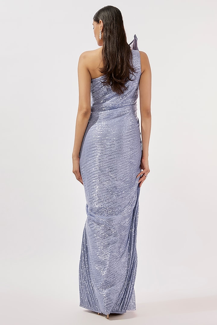 Amethyst Sequins Bugle Beads Embroidered Bridal Gown by Gaurav Gupta at Pernia's Pop Up Shop