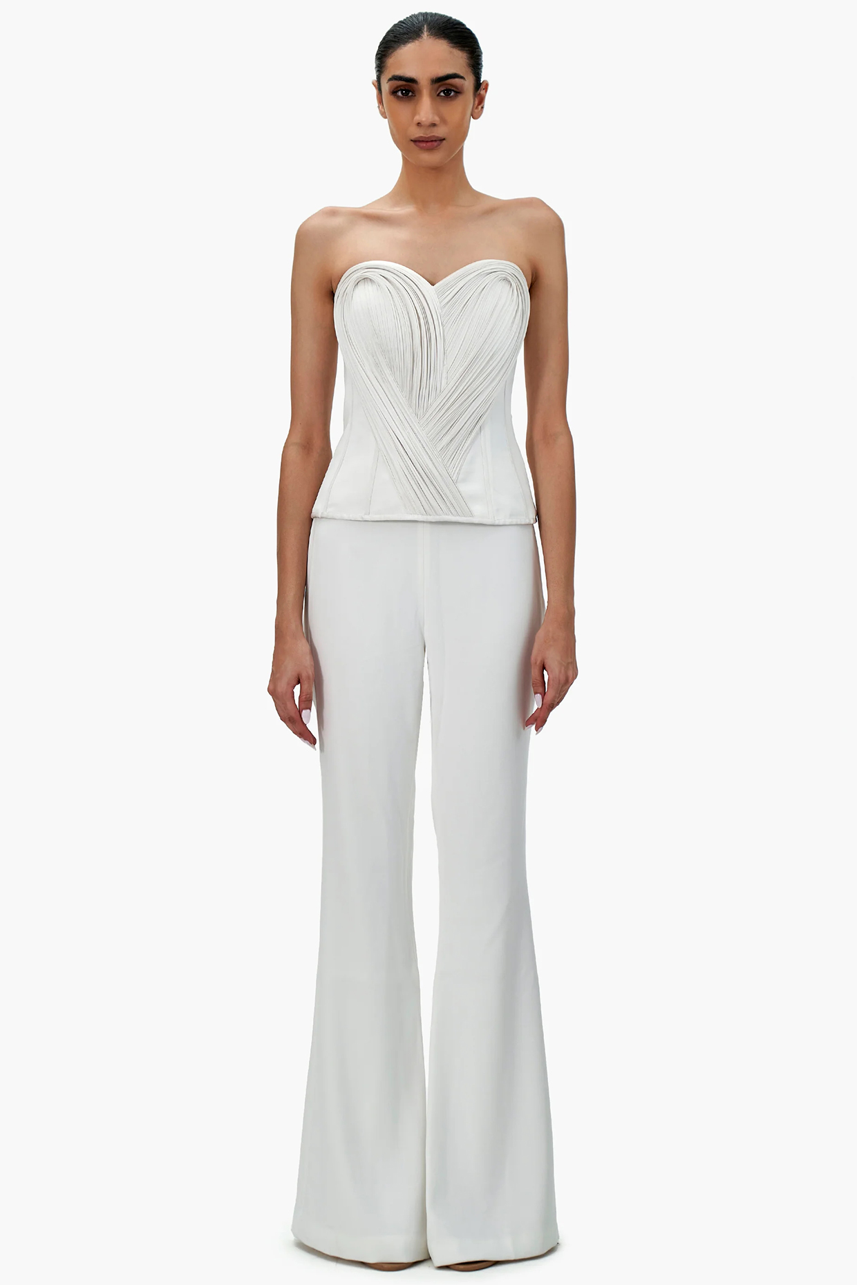 White Crepe Sleeveless Top by Gaurav Gupta at Pernia's Pop Up Shop