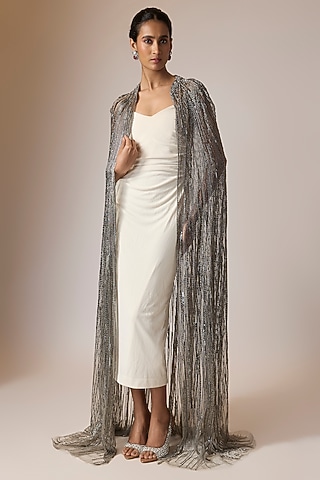 Pewter Net Cape by Gaurav Gupta
