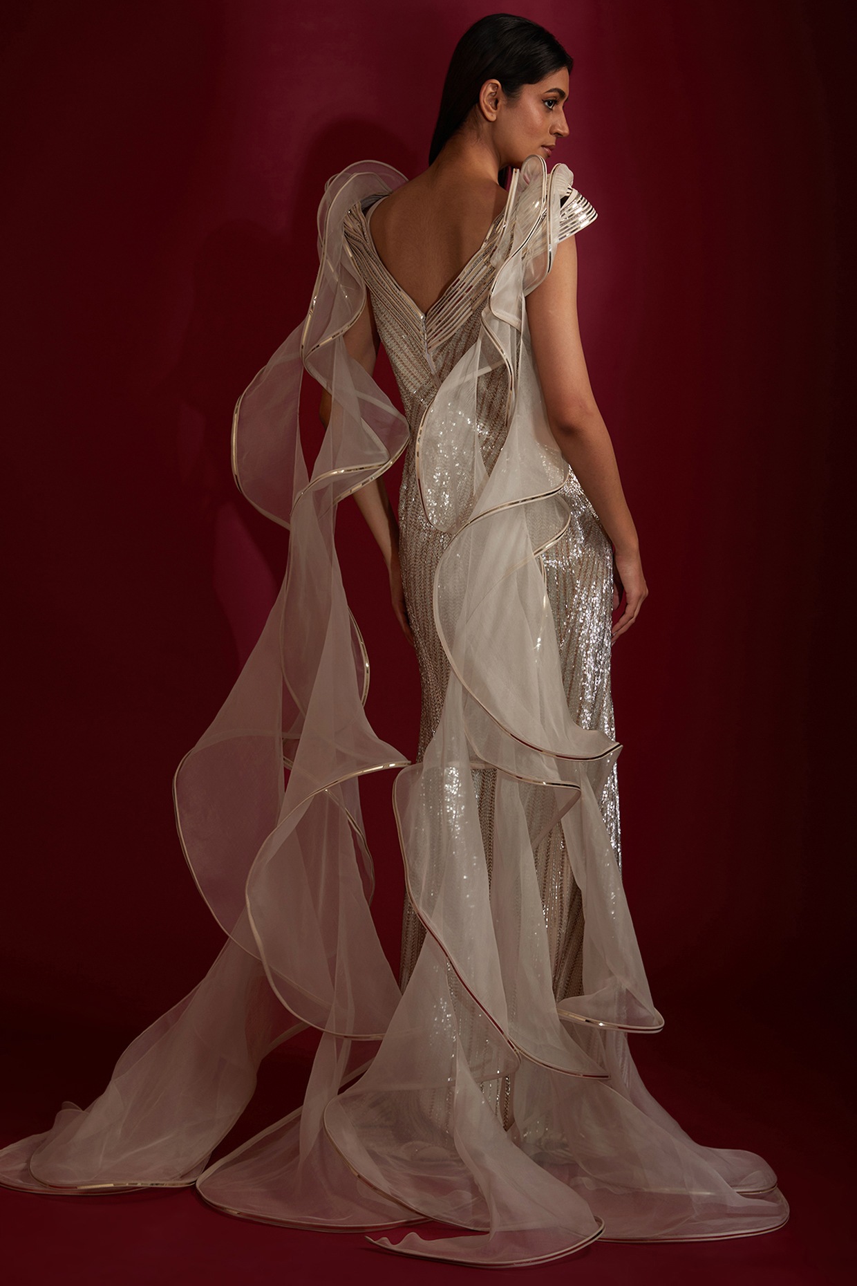 Gaurav Gupta Infinite Sculpted One-Shoulder Draped Gown | Neiman Marcus
