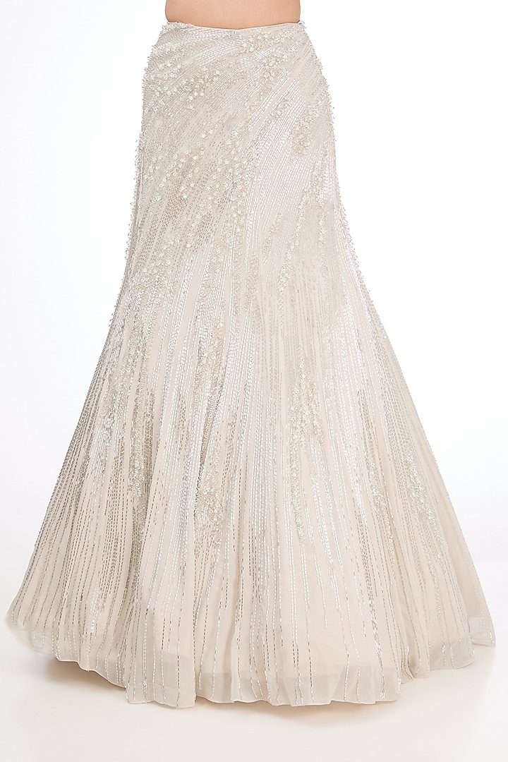 Sage Gold Rayon Georgette Bridal Lehenga Set by Gaurav Gupta at Pernia's Pop Up Shop