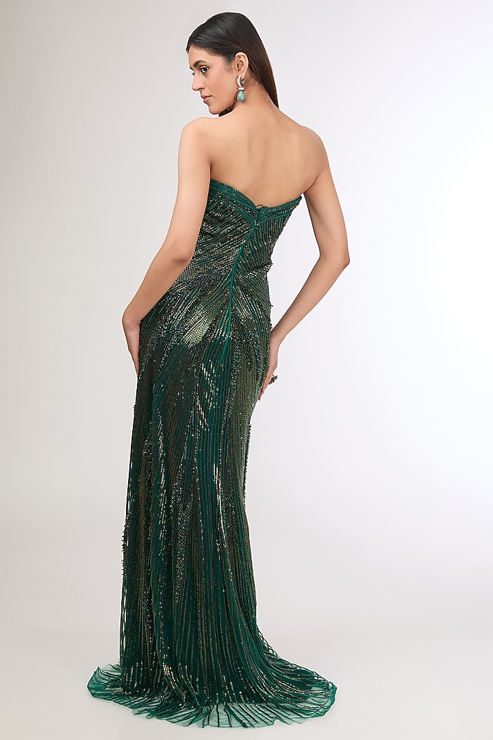 Emerald Net Bridal Gown by Gaurav Gupta at Pernia's Pop Up Shop