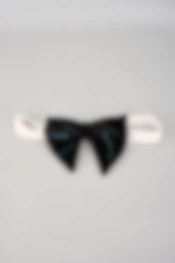 Black Velvet Embellished Bow-Tie by Gaurav Gupta Men