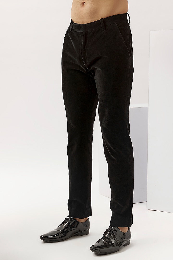 Black Velvet Tuxedo Set by Gaurav Gupta Men at Pernia's Pop Up Shop