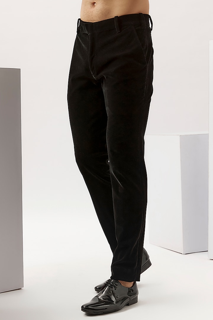 Black Velvet Tuxedo Set by Gaurav Gupta Men at Pernia's Pop Up Shop