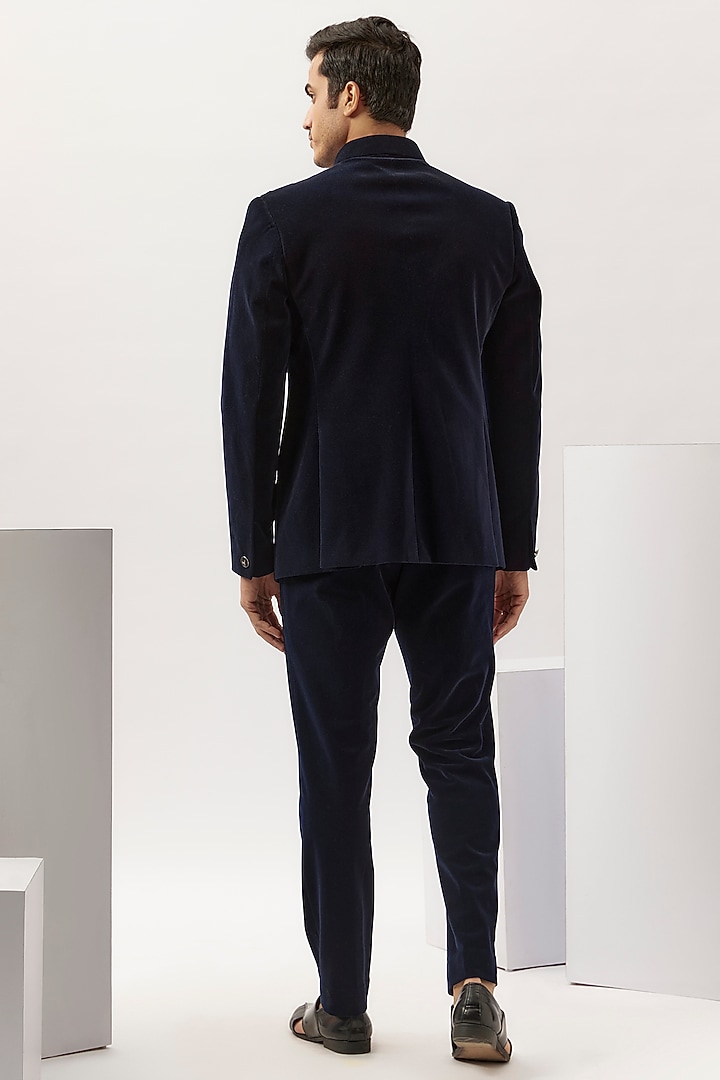 Black Velvet Groom Bandhgala Set by Gaurav Gupta Men at Pernia's Pop Up Shop