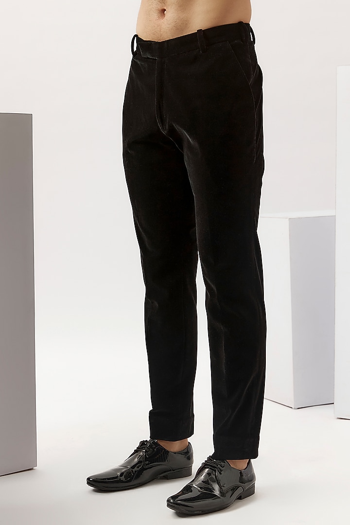 Black Velvet Tuxedo Set by Gaurav Gupta Men at Pernia's Pop Up Shop