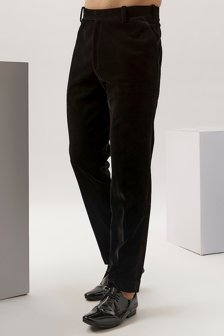 Black Velvet Hand Embroidered Tuxedo Set by Gaurav Gupta Men at Pernia's Pop Up Shop
