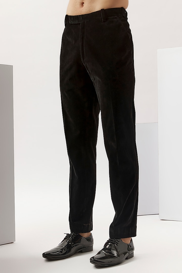 Black Velvet Hand Embroidered Tuxedo Set by Gaurav Gupta Men at Pernia's Pop Up Shop