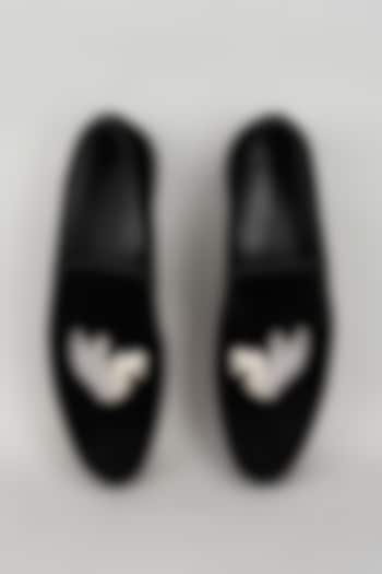 Black Velvet Shoes by Gaurav Gupta Men