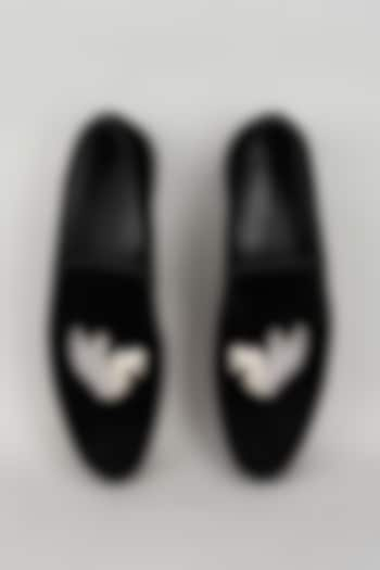 Black Velvet Shoes by Gaurav Gupta Men at Pernia's Pop Up Shop