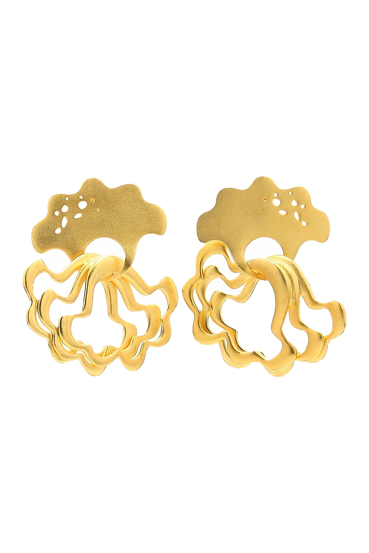 Gold Finish Seashell Bulk Stud Earrings by Gaia Tree Label
