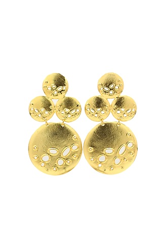 Gold Finish Goddess Dangler Earrings by Gaia Tree Label