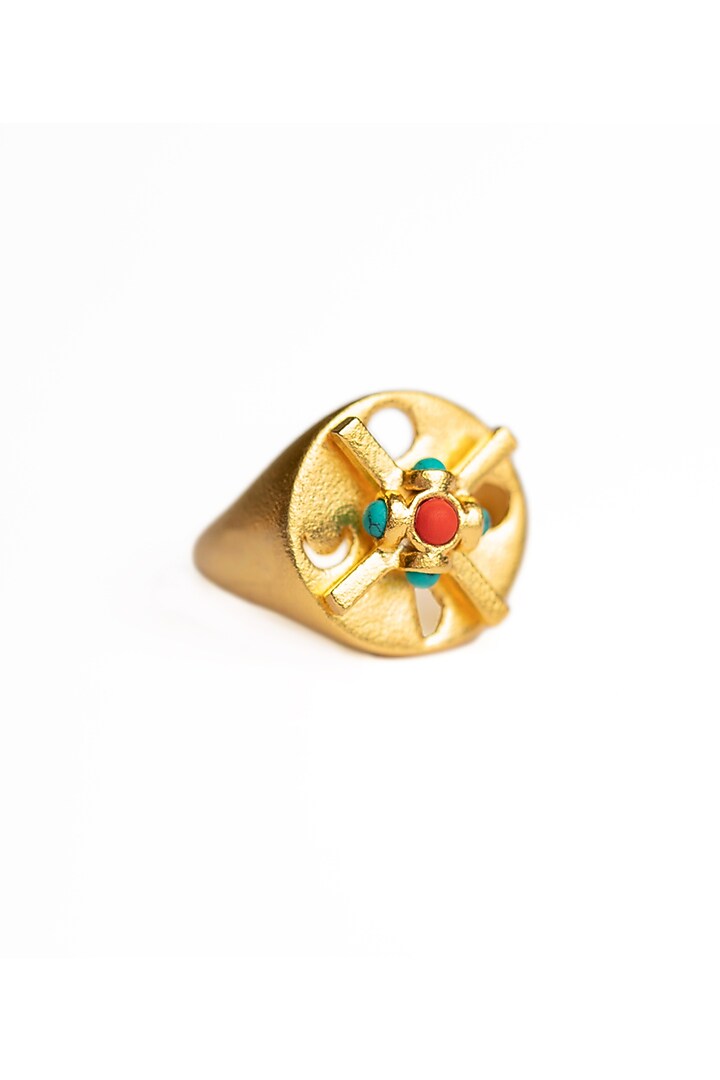Gold Finish Luna Turbine Ring by Gaia Tree Label at Pernia's Pop Up Shop