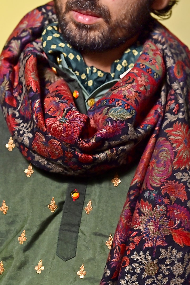Black Pashmina Shawl by Gaurav Katta at Pernia's Pop Up Shop