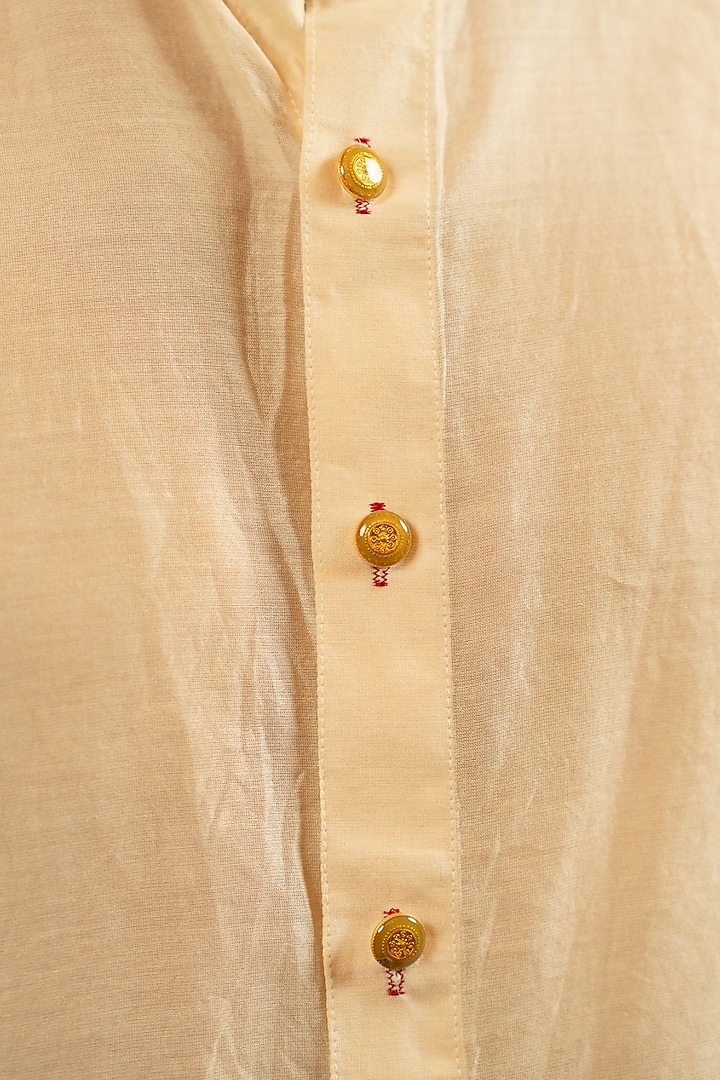 Royal Beige Silk Chanderi Party Wear Shirt by Gaurav Katta at Pernia's Pop Up Shop