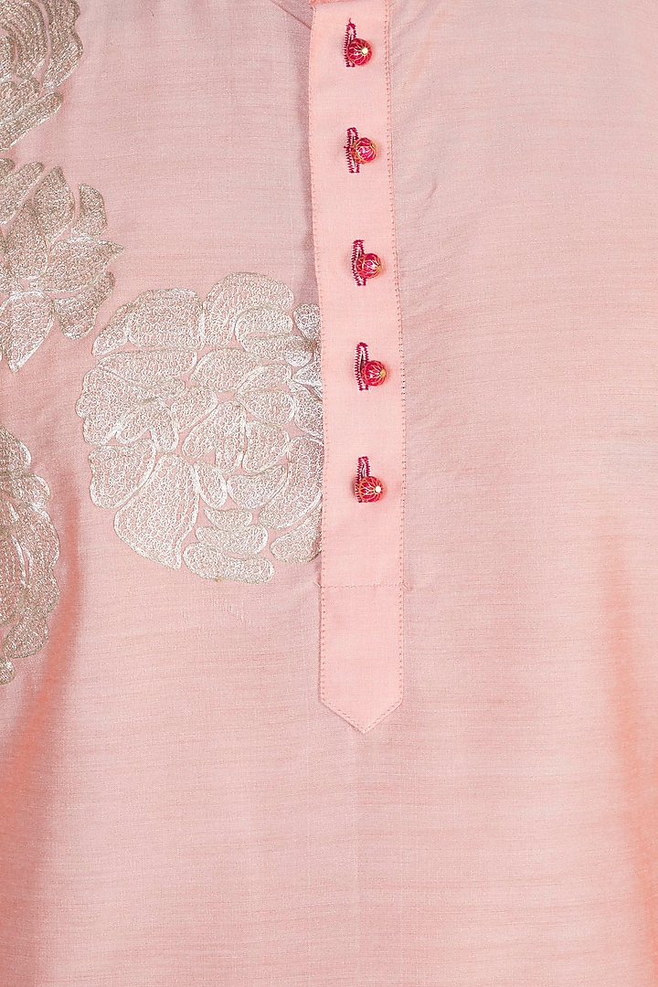Pink Rose Embroidered Kurta by Gaurav Katta at Pernia's Pop Up Shop