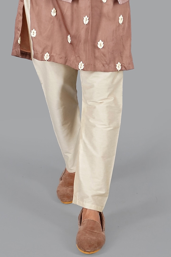 Peach Italian Cotton Nehru Jacket Set by Gaurav Katta at Pernia's Pop Up Shop