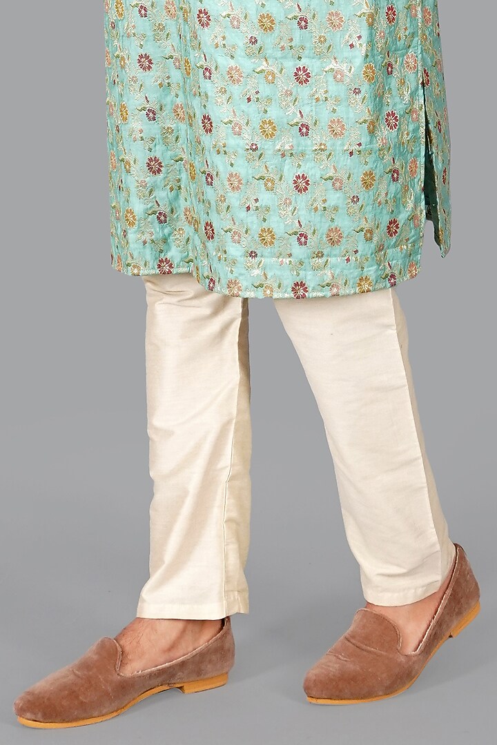 Sky Blue Banarasi Silk Kurta Set by Gaurav Katta at Pernia's Pop Up Shop