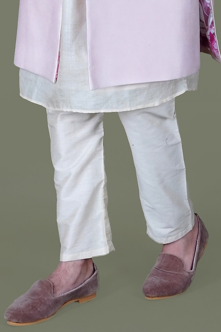 Rose Pink Italian Cotton Thread Work Groom Sherwani Set by Gaurav Katta at Pernia's Pop Up Shop