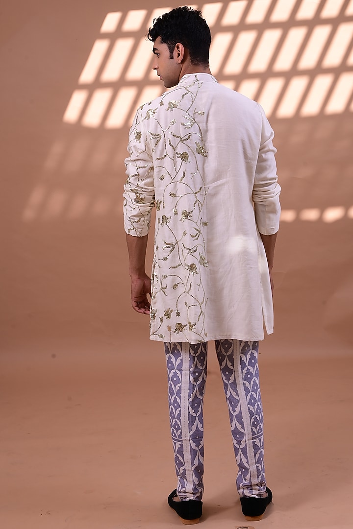 Pink Hand Block Printed Pant Set by Gaurav Katta at Pernia's Pop Up Shop