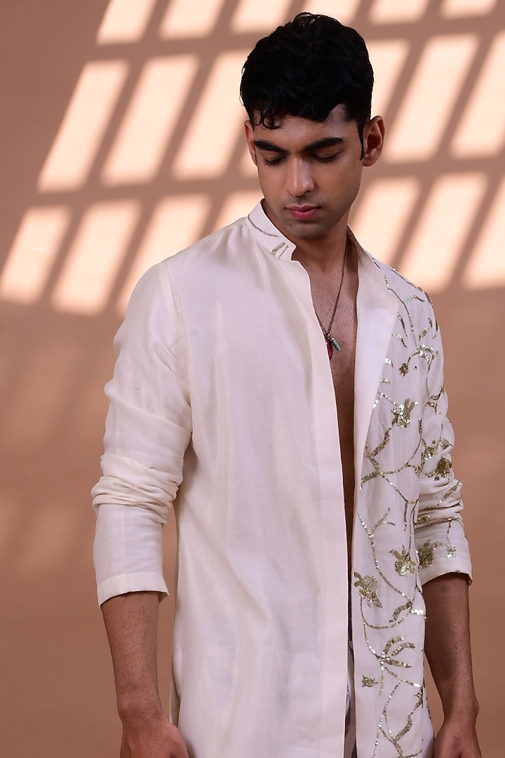 Pink Hand Block Printed Pant Set by Gaurav Katta at Pernia's Pop Up Shop