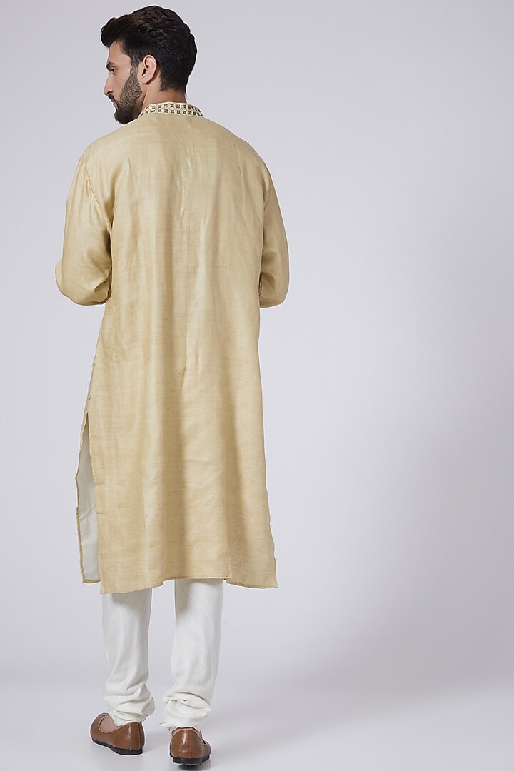 Beige Sequins Embroidered Kurta by Gaurav Katta at Pernia's Pop Up Shop