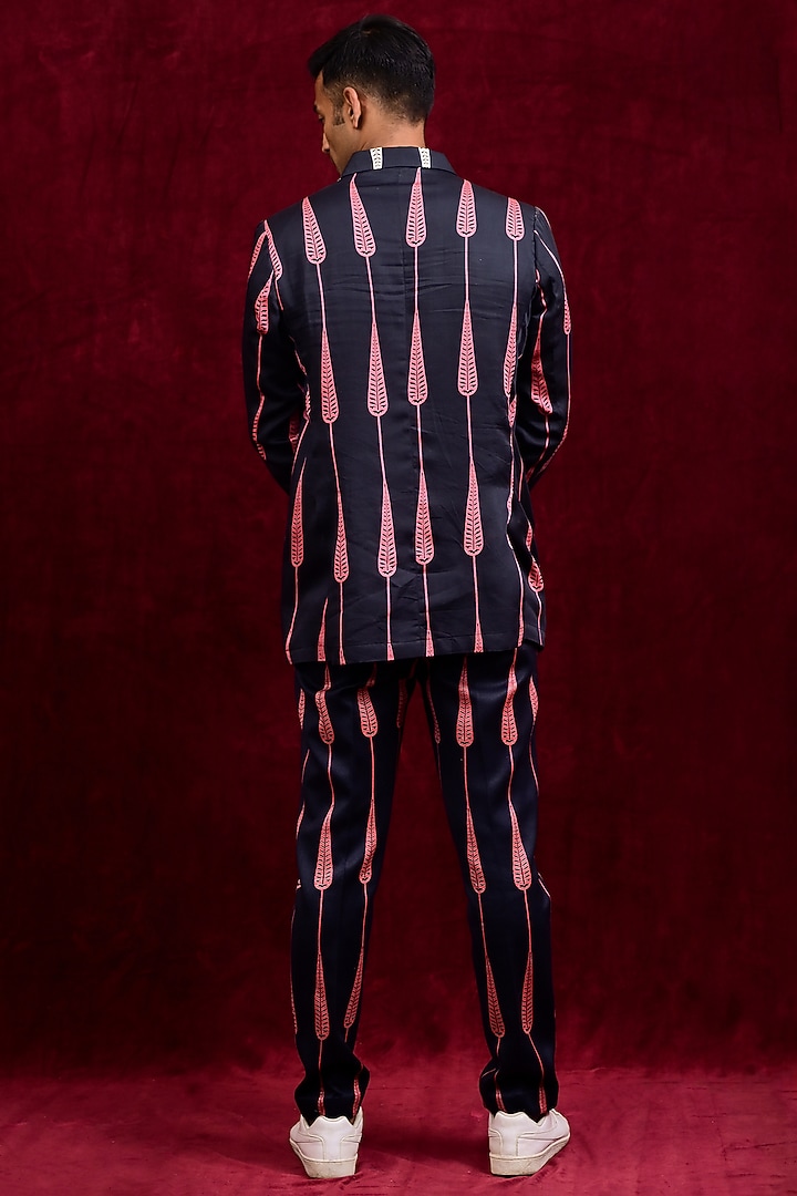 Ebony & Pink Modal Silk Hand Painted Oversized Party Wear Shirt by Gaurav Katta at Pernia's Pop Up Shop