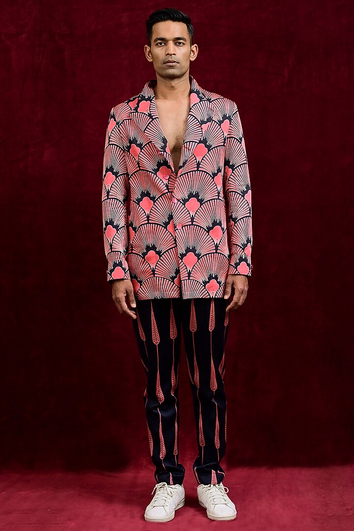 Pink Modal Silk Painted Oversized Party Wear Shirt by Gaurav Katta at Pernia's Pop Up Shop