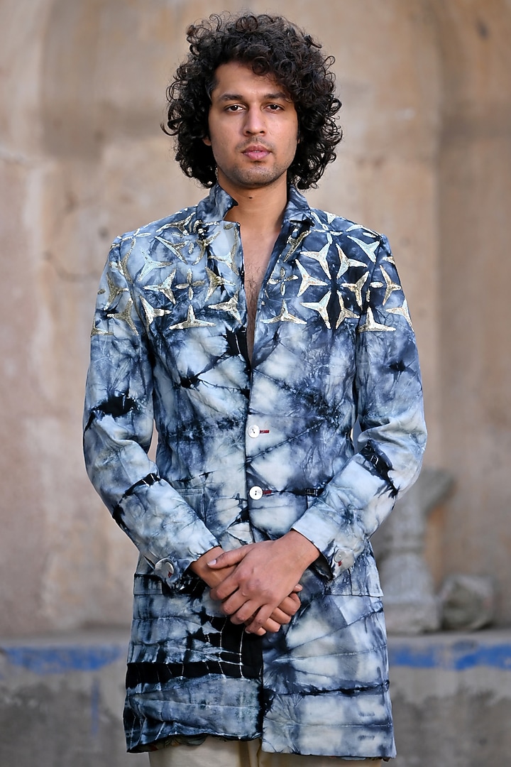 Black & White Embellished Indo-Western Set by Gaurav Katta at Pernia's Pop Up Shop