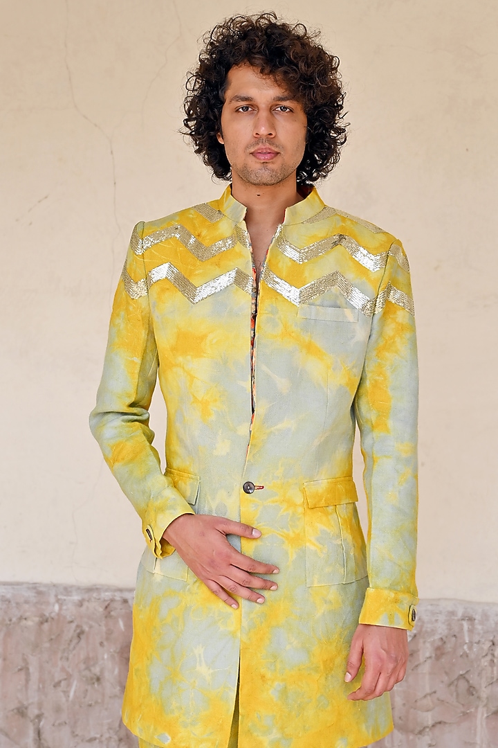 Haldi Embellished Indo-Western Set by Gaurav Katta at Pernia's Pop Up Shop