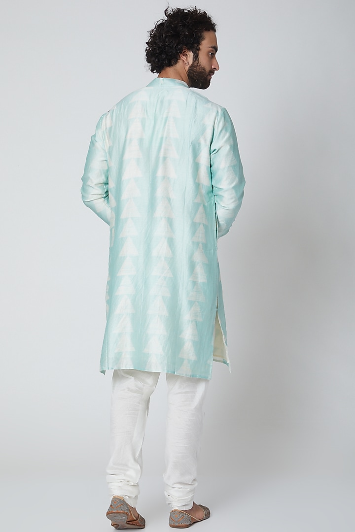Powder Blue Printed Kurta by Gaurav Katta at Pernia's Pop Up Shop
